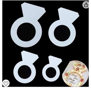 RAYNAG Set of 4 Diamond Cake Stencils Baking Templates